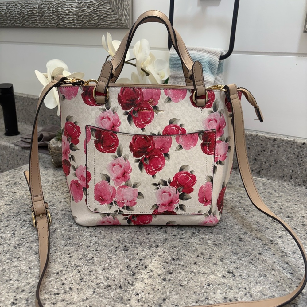 Nanette Lepore Rose Print Shoulder Bag